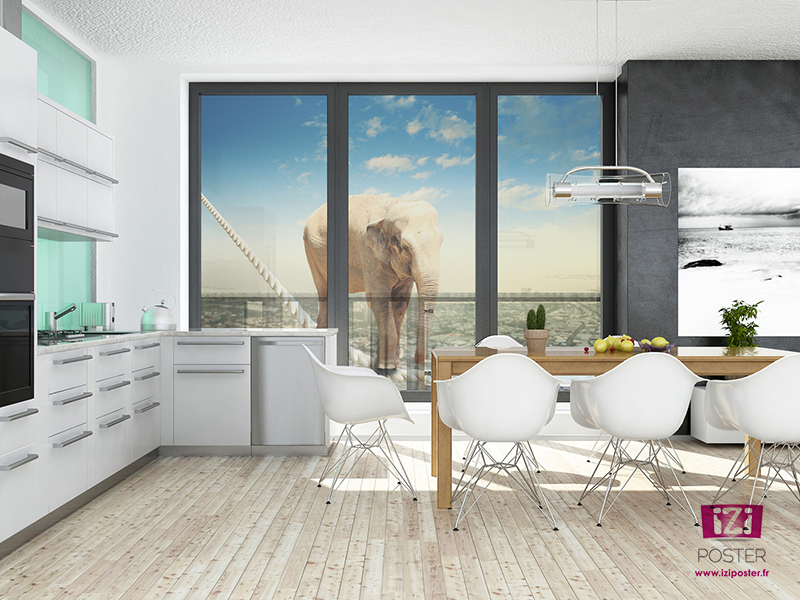 poster fenêtre en transparence