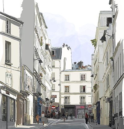 Toile écologique Rue de Paris 250x260 cm